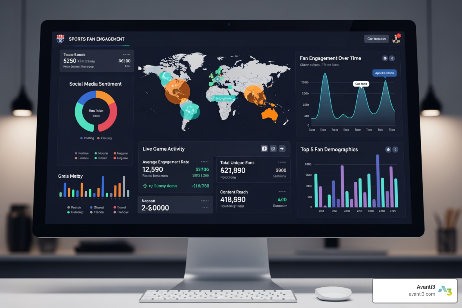 Data dashboard with fan insights - Fan engagement technology