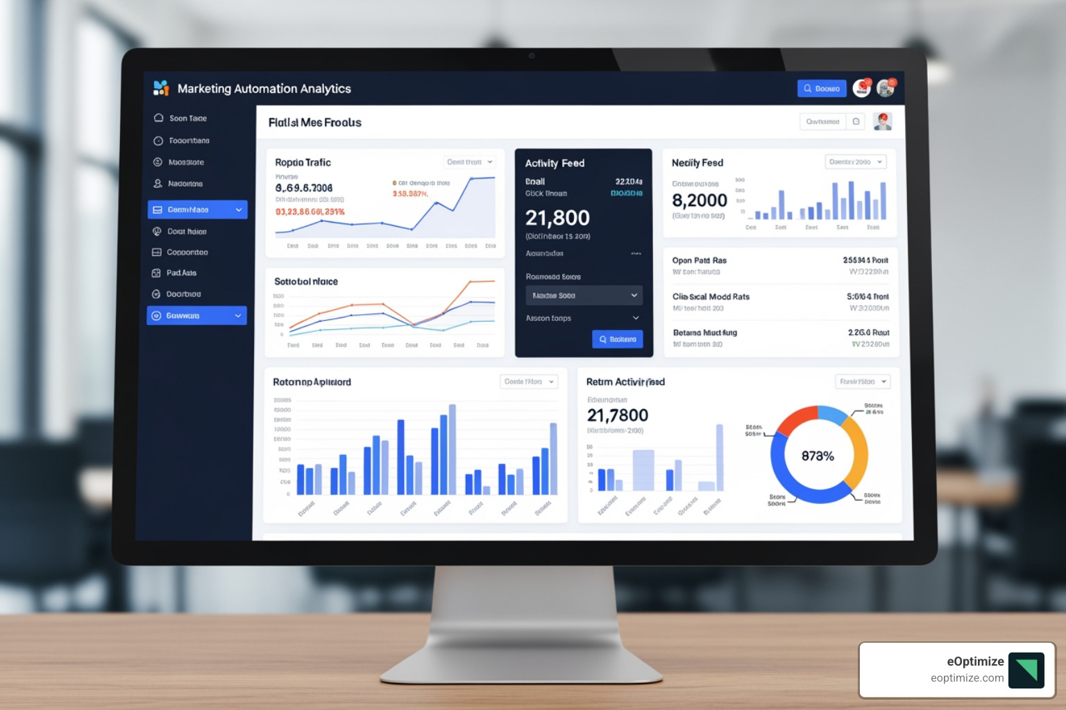 Image of a marketing automation analytics dashboard - Marketing automation setup
