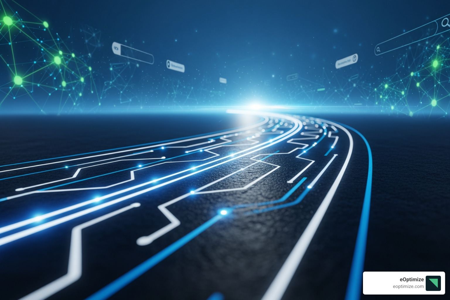 Road map pointing towards the future of search with AI - on-page SEO AI