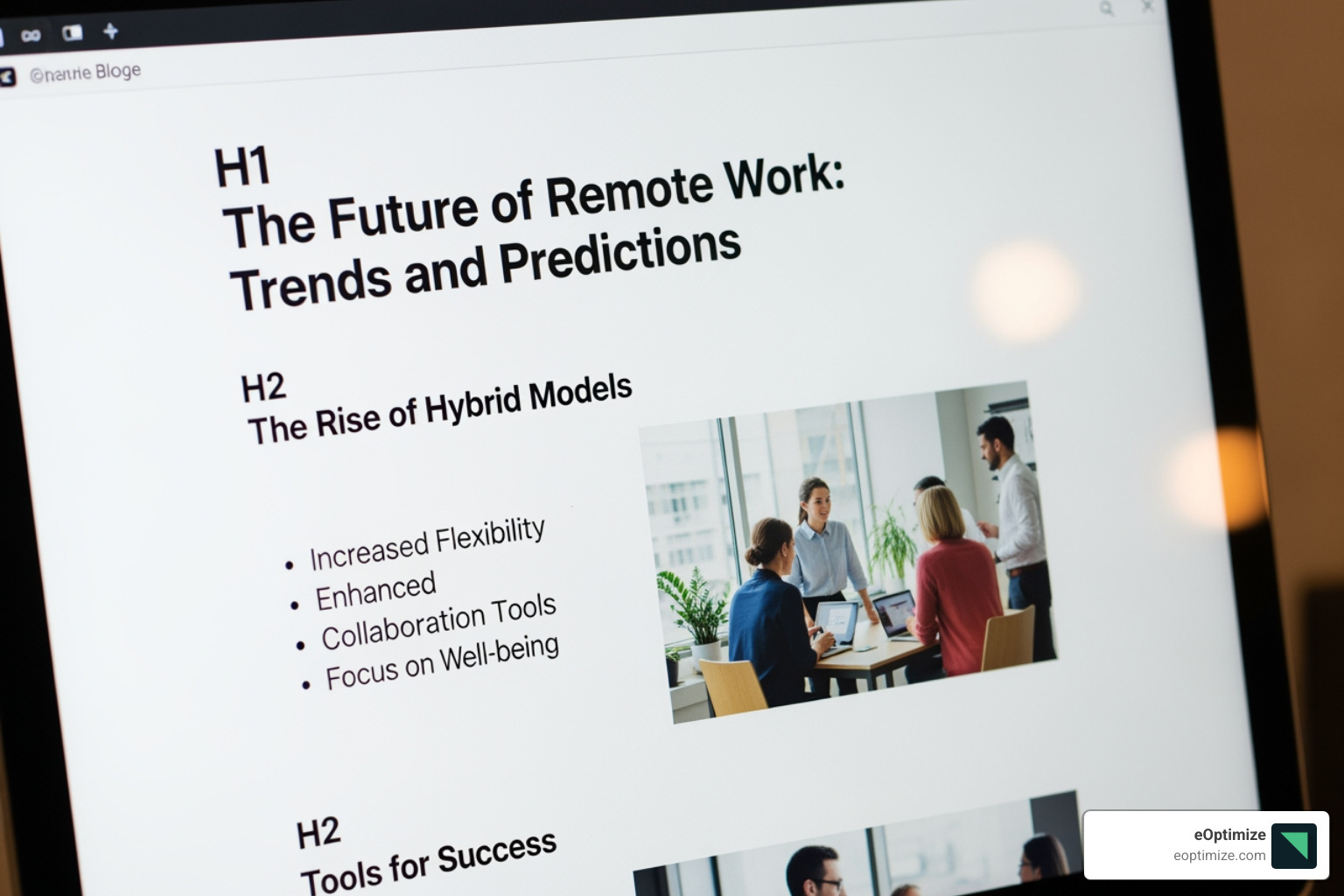 Well-structured blog post with clear headings and visuals - Small business SEO