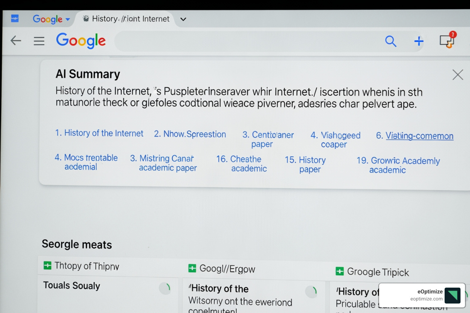 Google AI Overview result showing a summarized answer with source citations - semantic SEO for AI