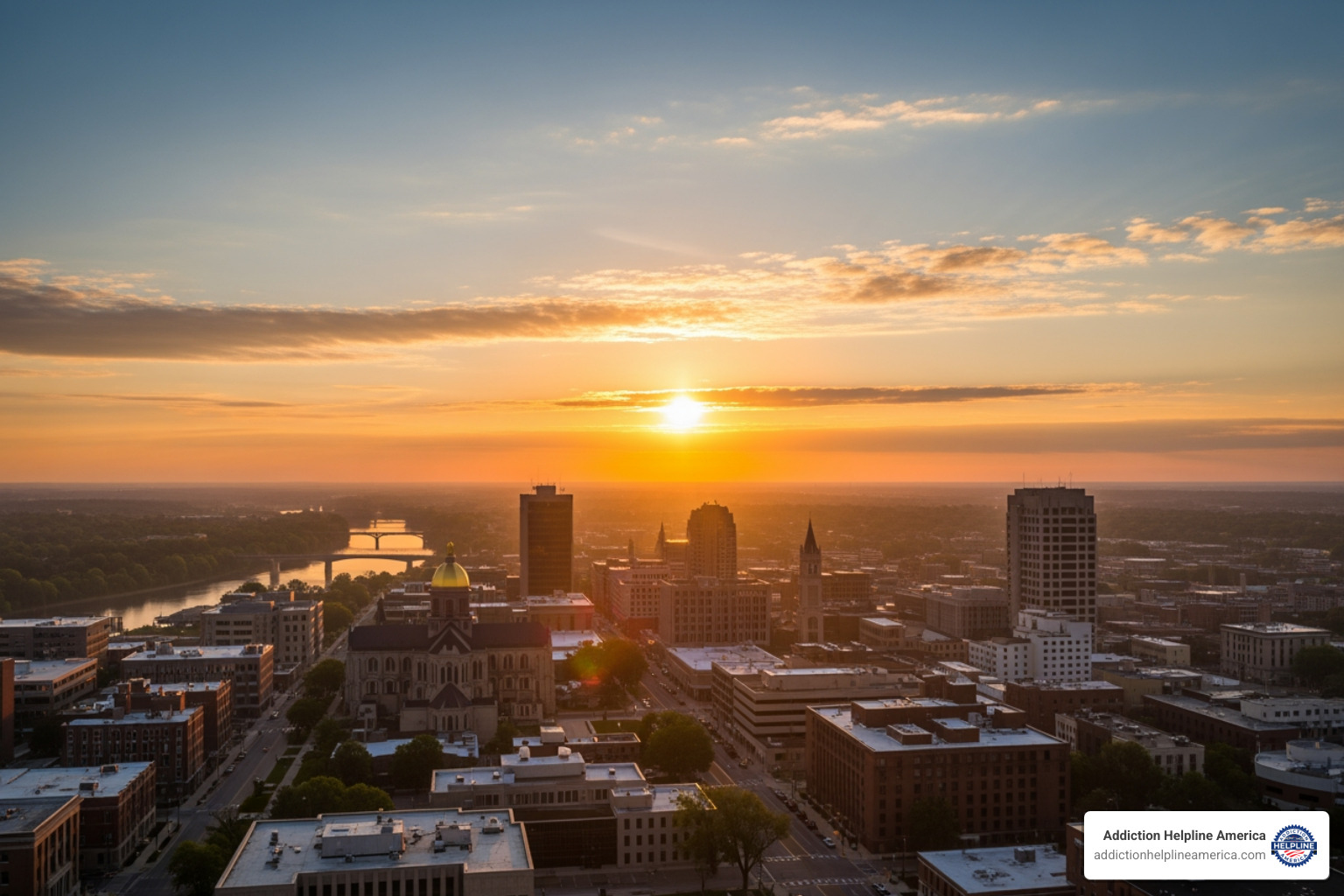 Image of a hopeful sunrise over South Bend - Memorial Epworth of South Bend 420 North Niles Avenue, South Bend, Indiana Image of a hopeful sunrise over South Bend - Memorial Epworth of South Bend 420 North Niles Avenue, South Bend, Indiana