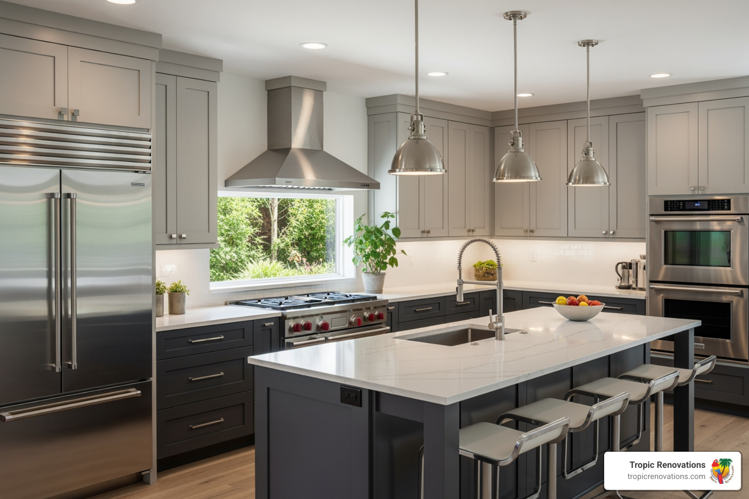 kitchen with two-tone cabinets - Cabinet painting Venice FL kitchen with two-tone cabinets - Cabinet painting Venice FL
