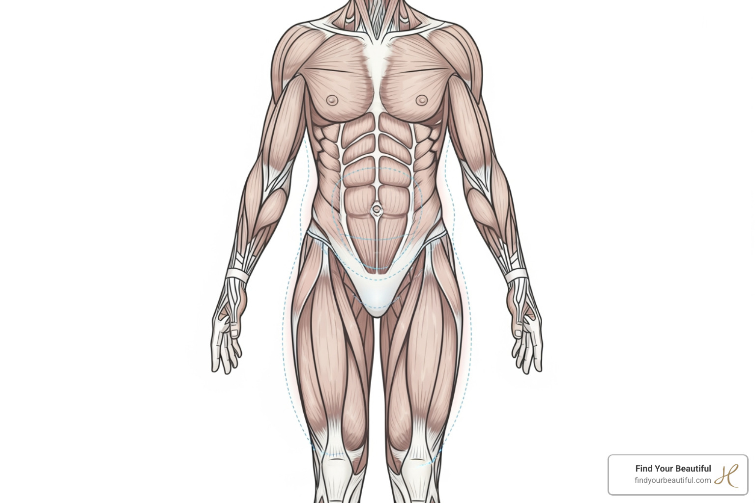 Body diagram highlighting common J-Plasma Lipo treatment areas - j-plasma lipo Body diagram highlighting common J-Plasma Lipo treatment areas - j-plasma lipo