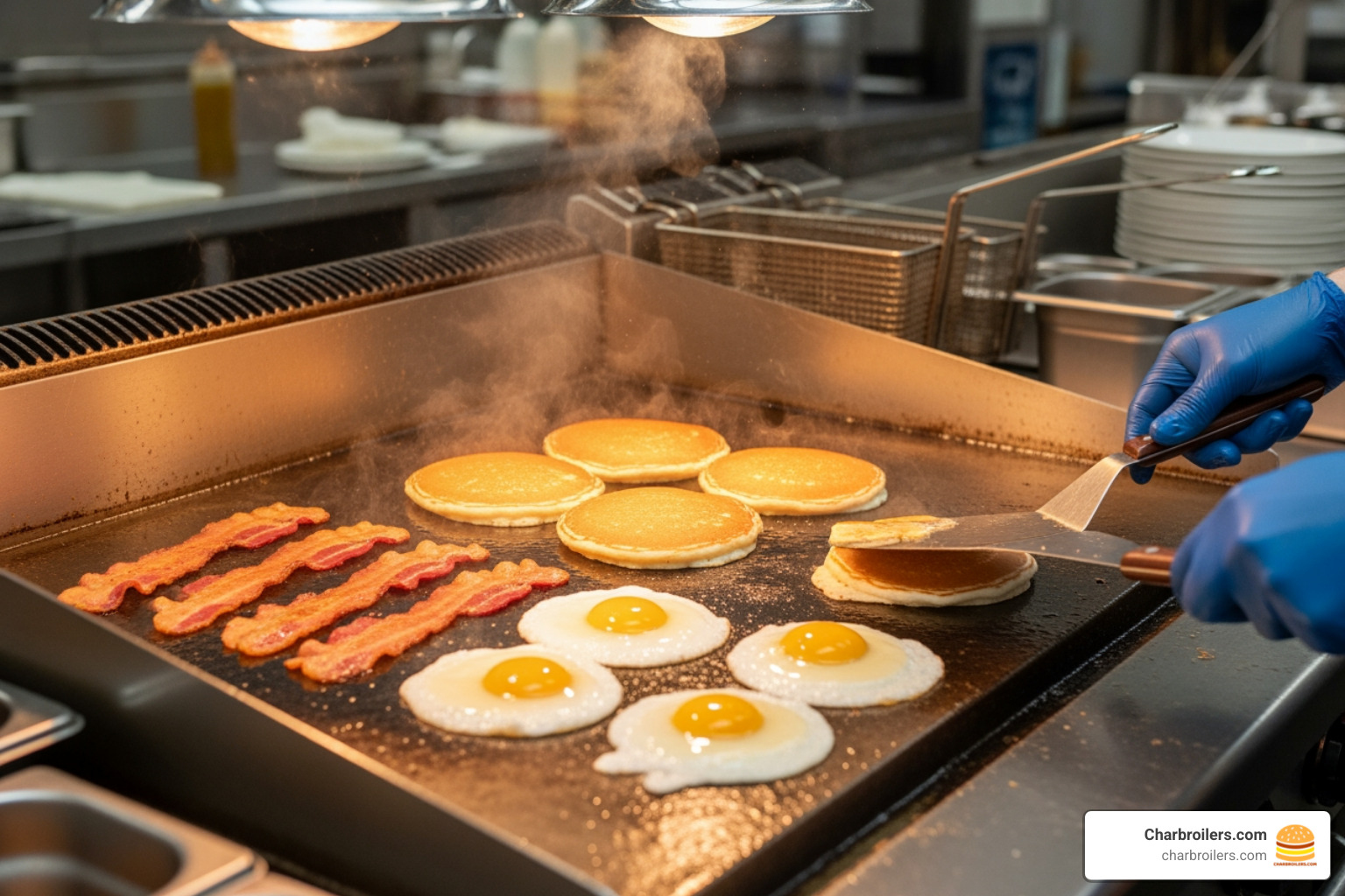 control panel with manual and thermostatic dials - best professional griddle