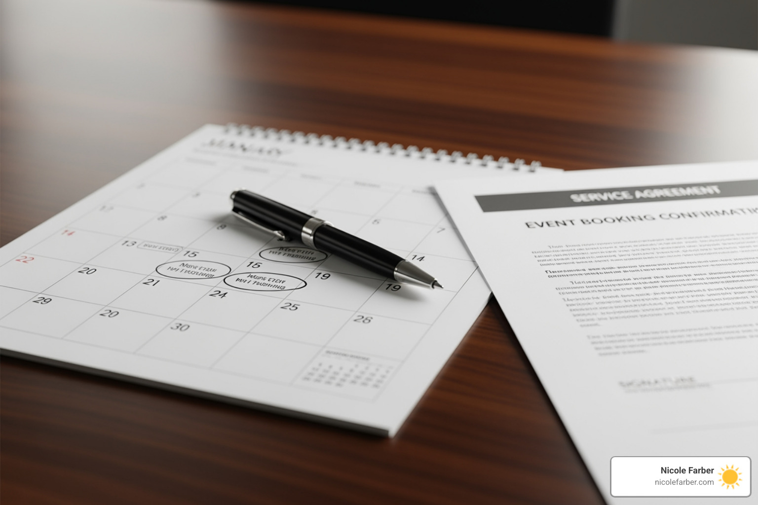 calendar and contract for booking speaker - motivational speaker Luzerne County