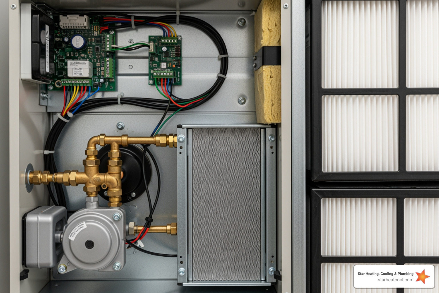 a clean, well-maintained furnace interior - premium heating service in zionsville in