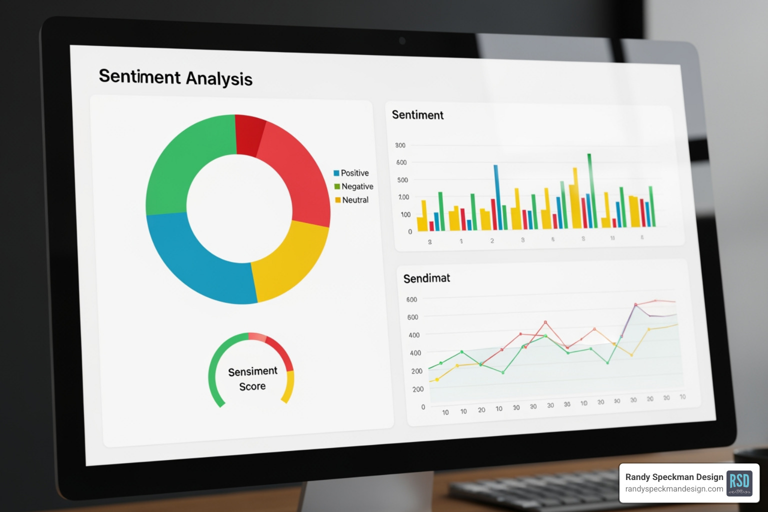 anonymized reputation management dashboard showing sentiment analysis with positive, negative, and neutral feedback distribution - reputation management software pricing