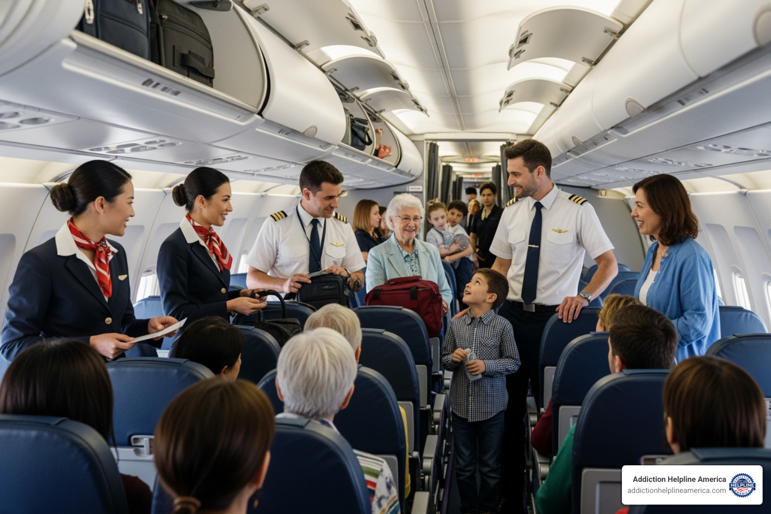 Flight crew during a busy boarding process - Drug & Alcohol Rehab for Southwest Airlines Employees Flight crew during a busy boarding process - Drug & Alcohol Rehab for Southwest Airlines Employees