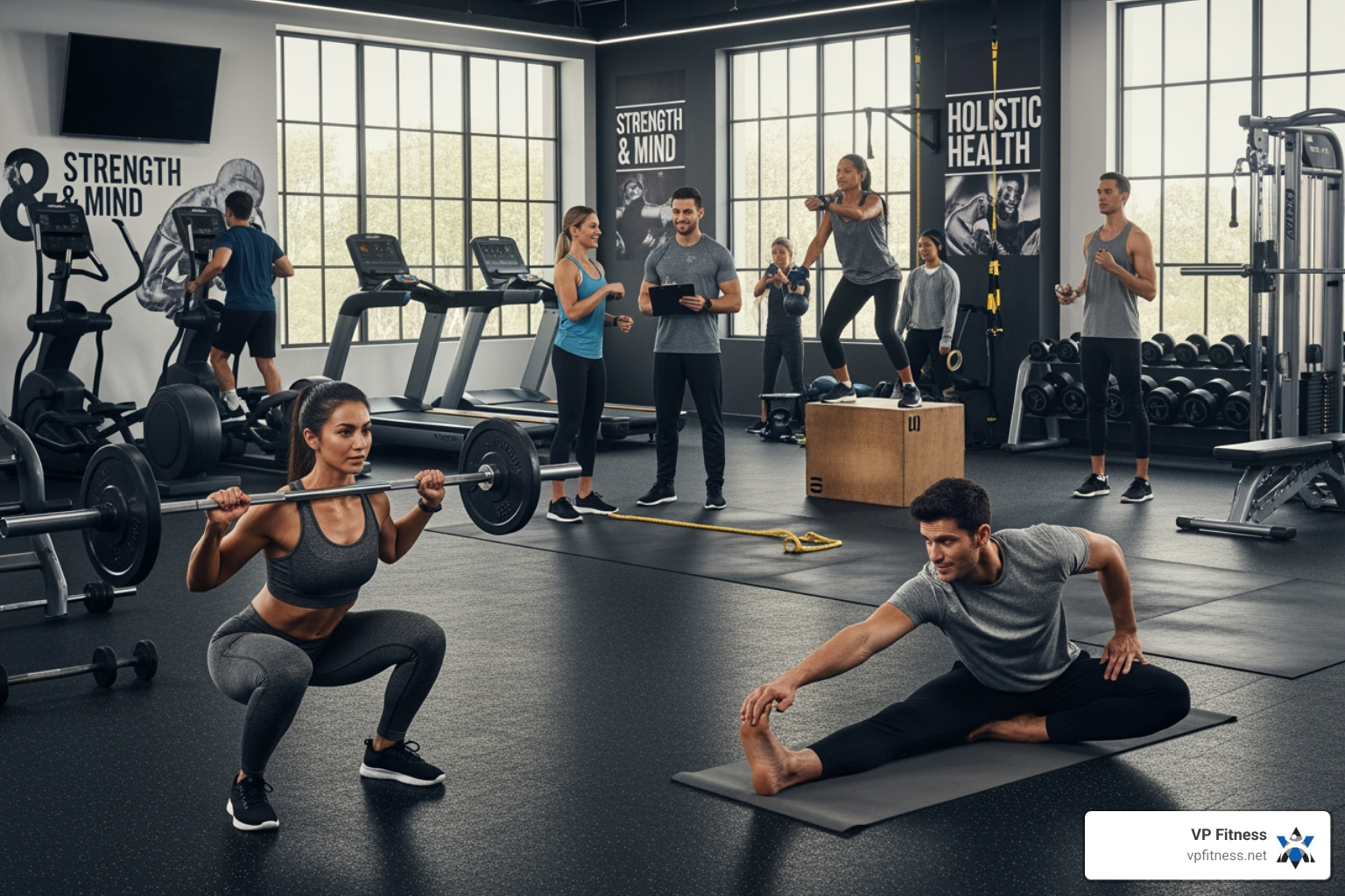 person smiling while checking their progress on a fitness app - comprehensive fitness programs