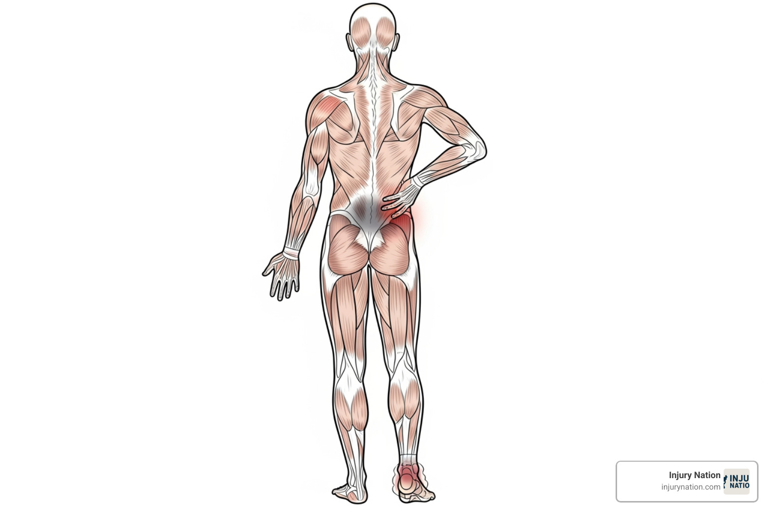 diagram showing common injury types like sprains, strains, and back pain - do clinics offer free consultations for new injury patients
