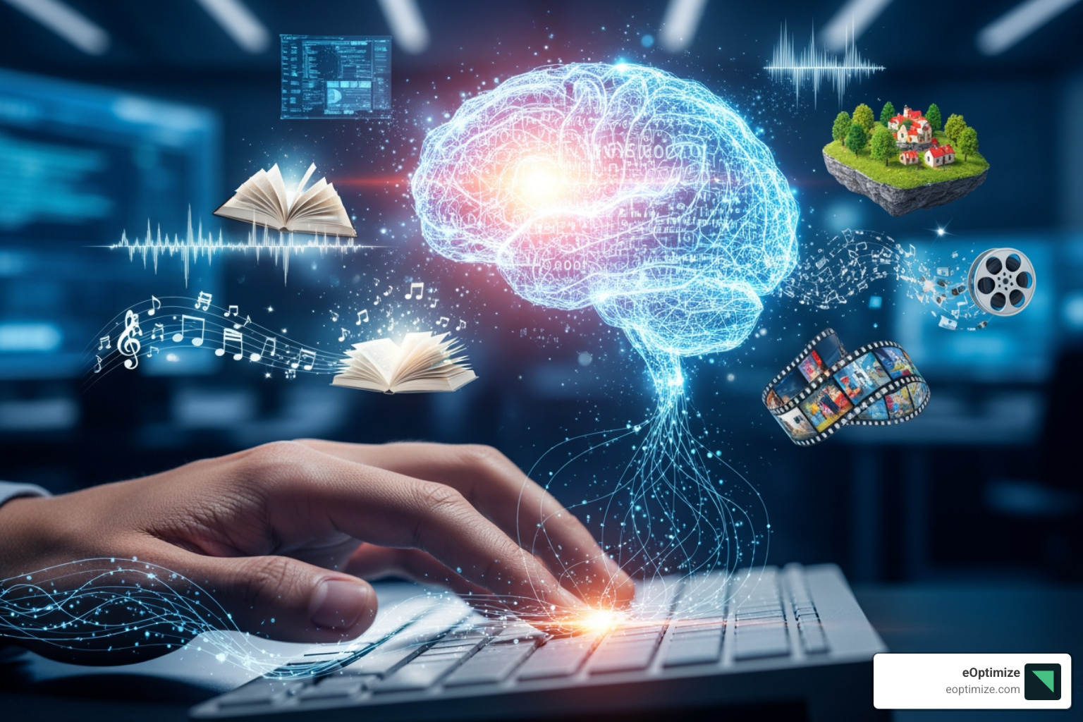 A magnifying glass hovering over AI-generated text, highlighting a factual error within the text. - ChatGPT content creation