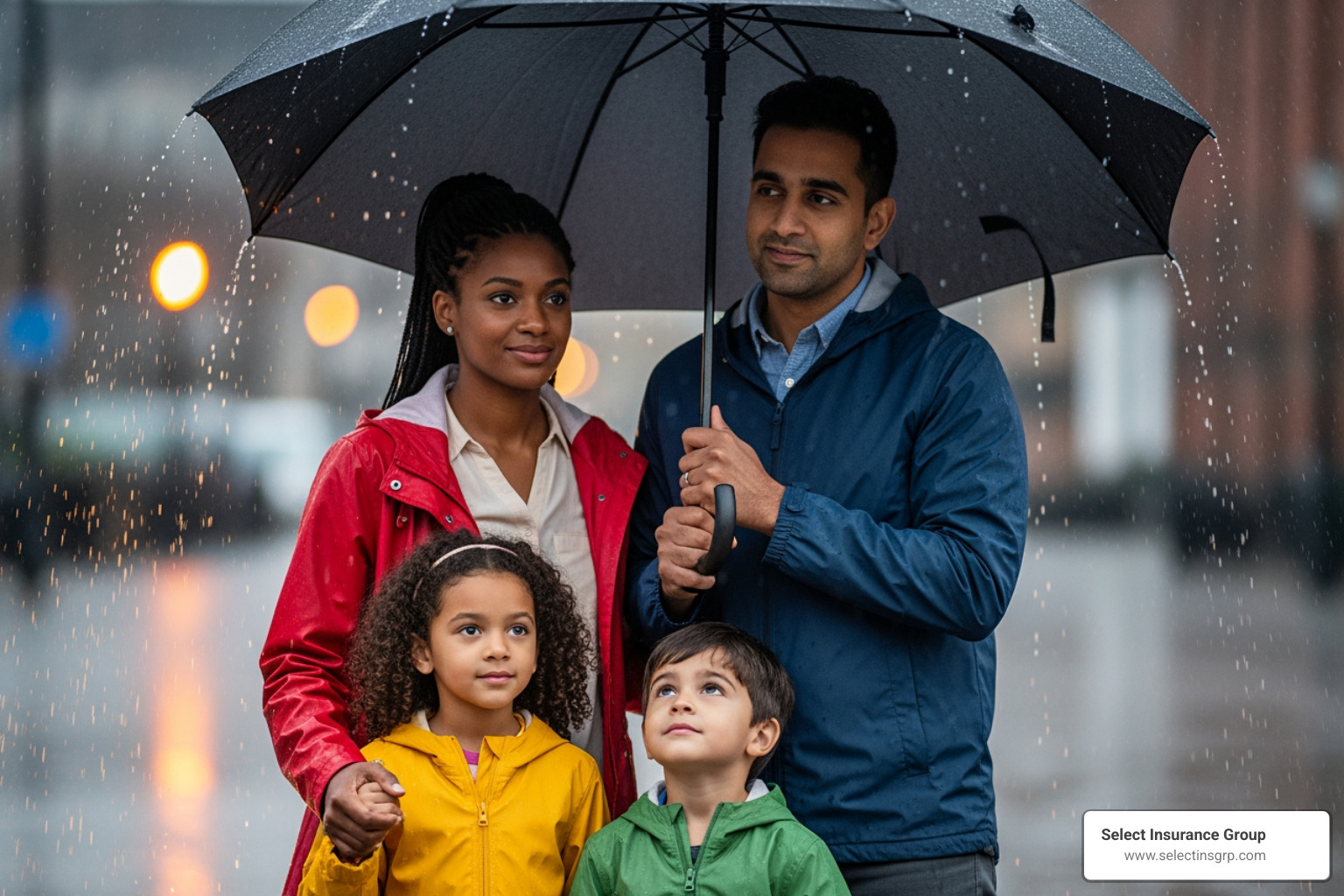 Family protected by an insurance umbrella - auto insurance orlando