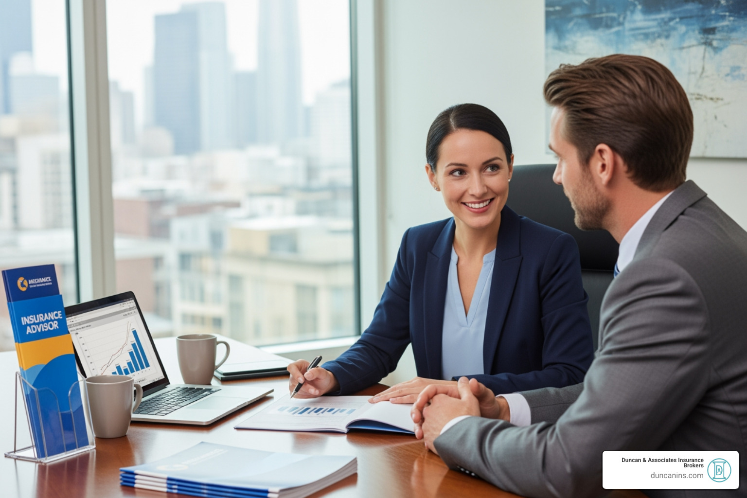 A person consulting with an insurance advisor - income protection insurance
