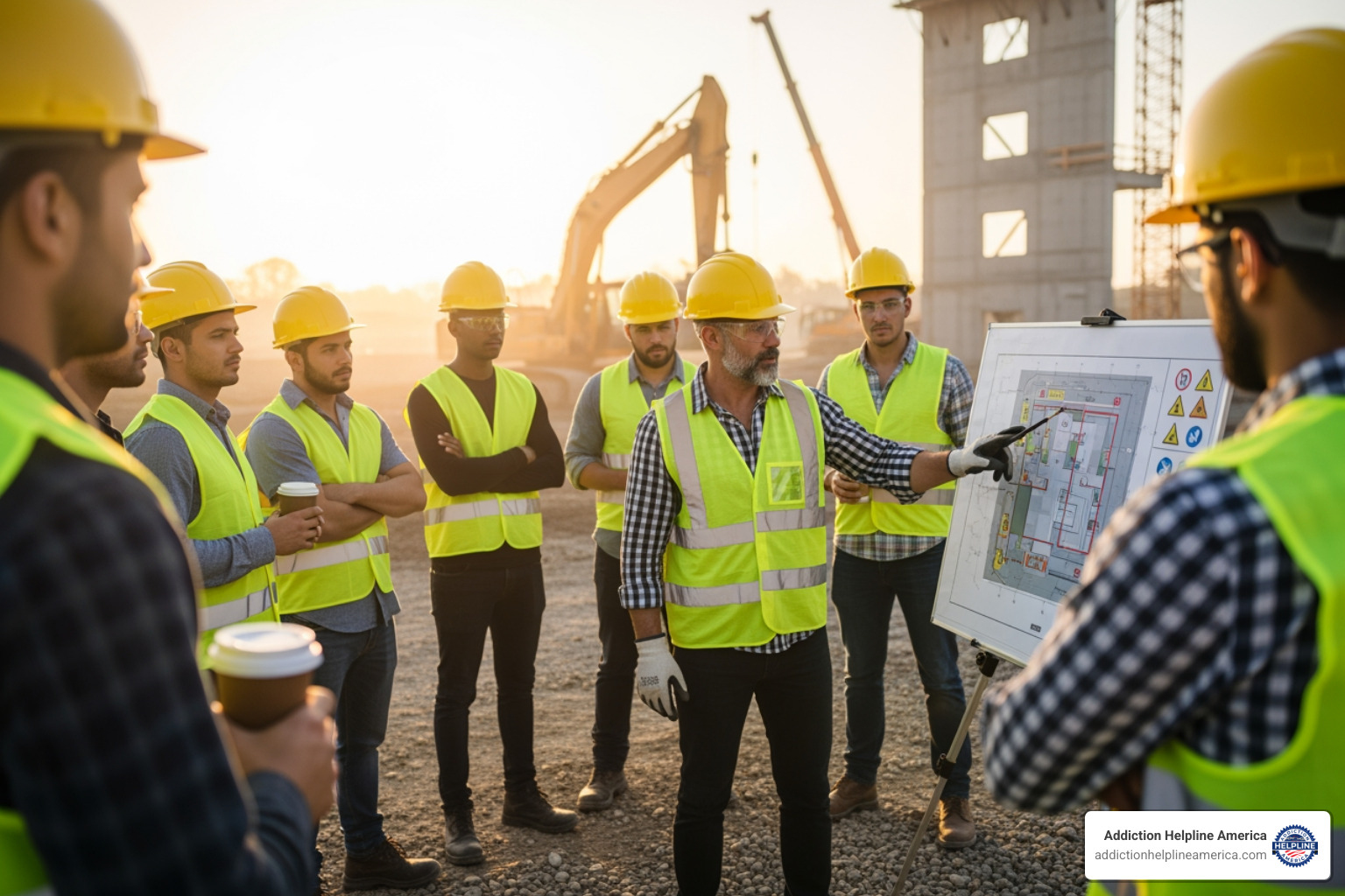 supervisor leading a toolbox talk - Staying Drug-Free on the Job: Essential Tips for Construction Workers supervisor leading a toolbox talk - Staying Drug-Free on the Job: Essential Tips for Construction Workers