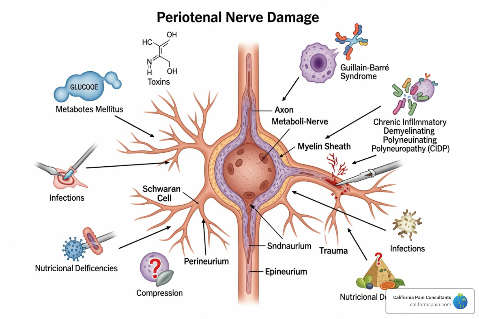 diagram of common neuropathy causes - neuropathy