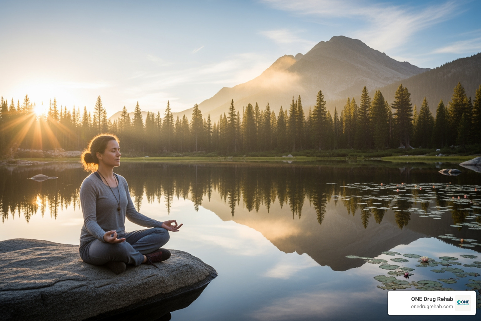 a person meditating peacefully outdoors - spiritual recovery programs