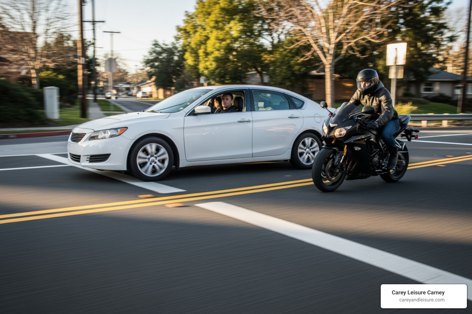 car making left turn in front of motorcycle - motorcycle accident attorney clearwater fl