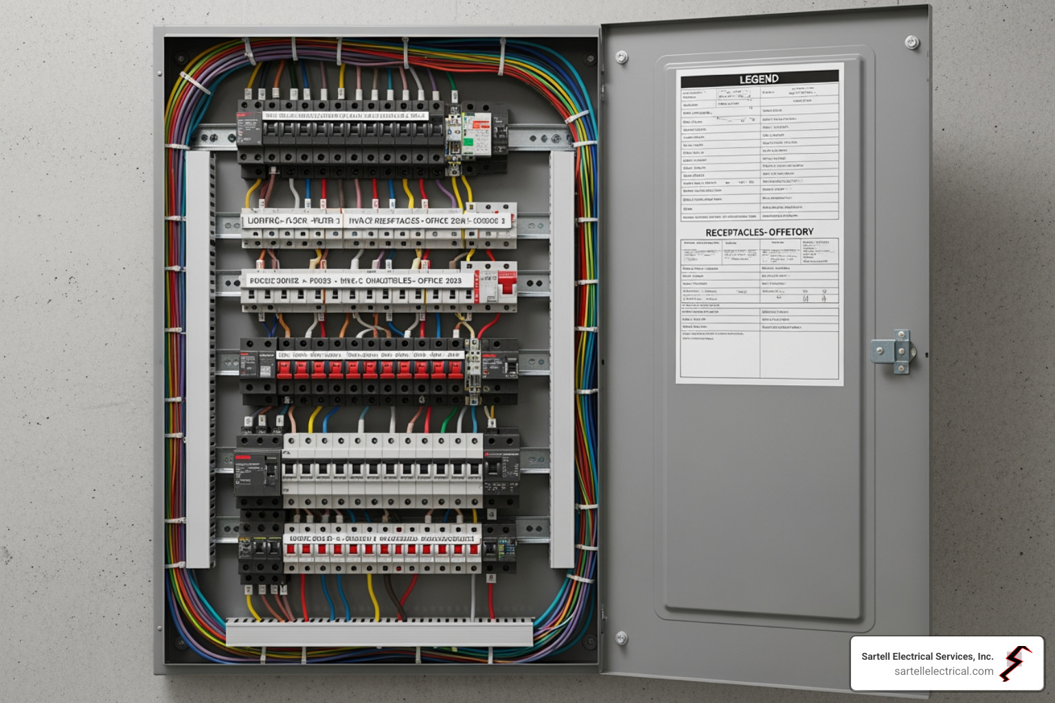 Neatly organized commercial electrical panel - Commercial Electrician Ipswich Neatly organized commercial electrical panel - Commercial Electrician Ipswich