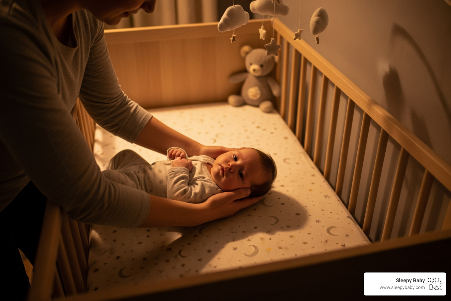 parent gently placing drowsy but awake baby into crib - 6 month old self soothing parent gently placing drowsy but awake baby into crib - 6 month old self soothing