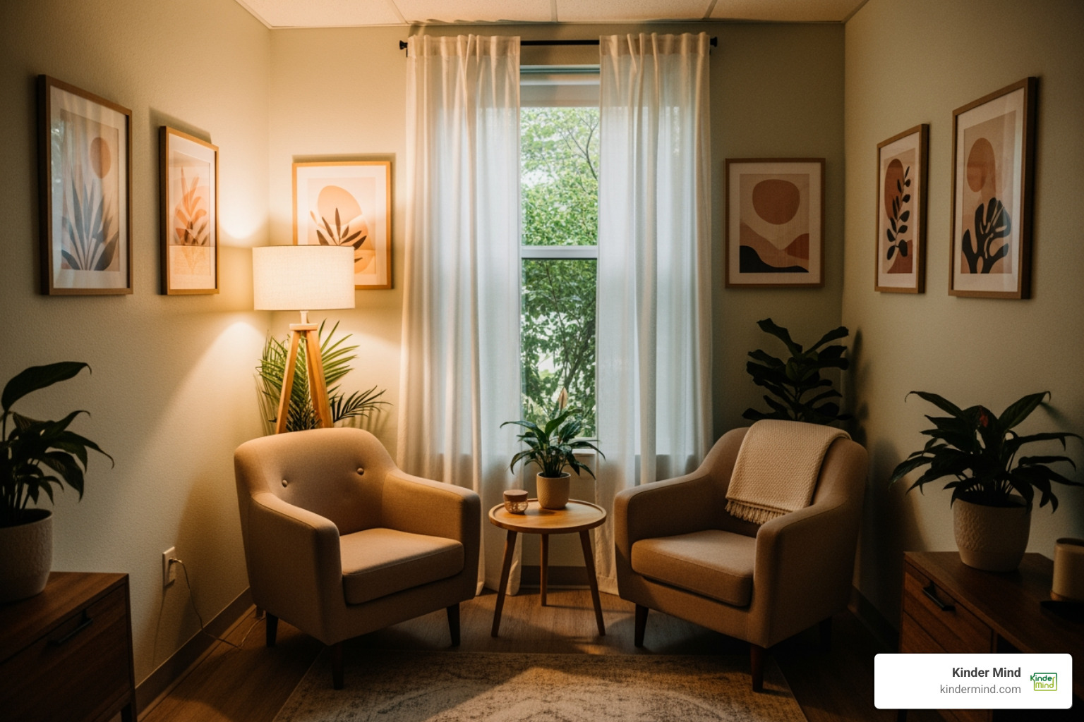 calm therapy office environment - stress management counselor near me