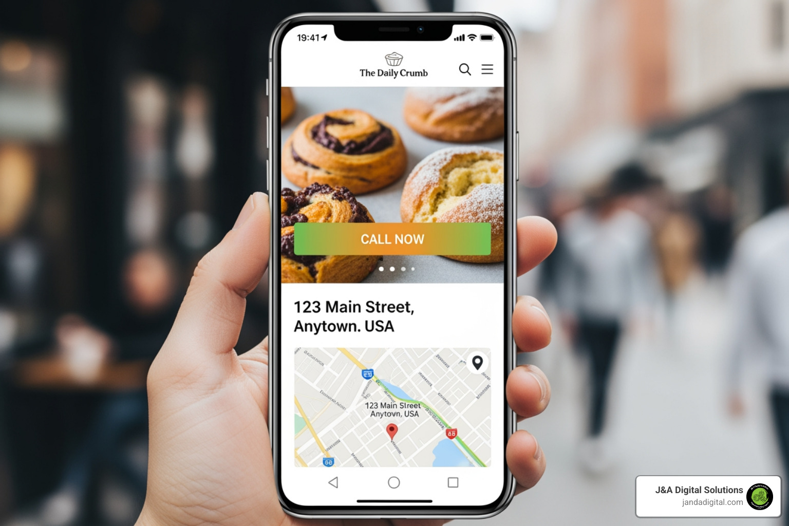 a mobile-friendly local business website showing a clear call-to-action and location information - local business visibility