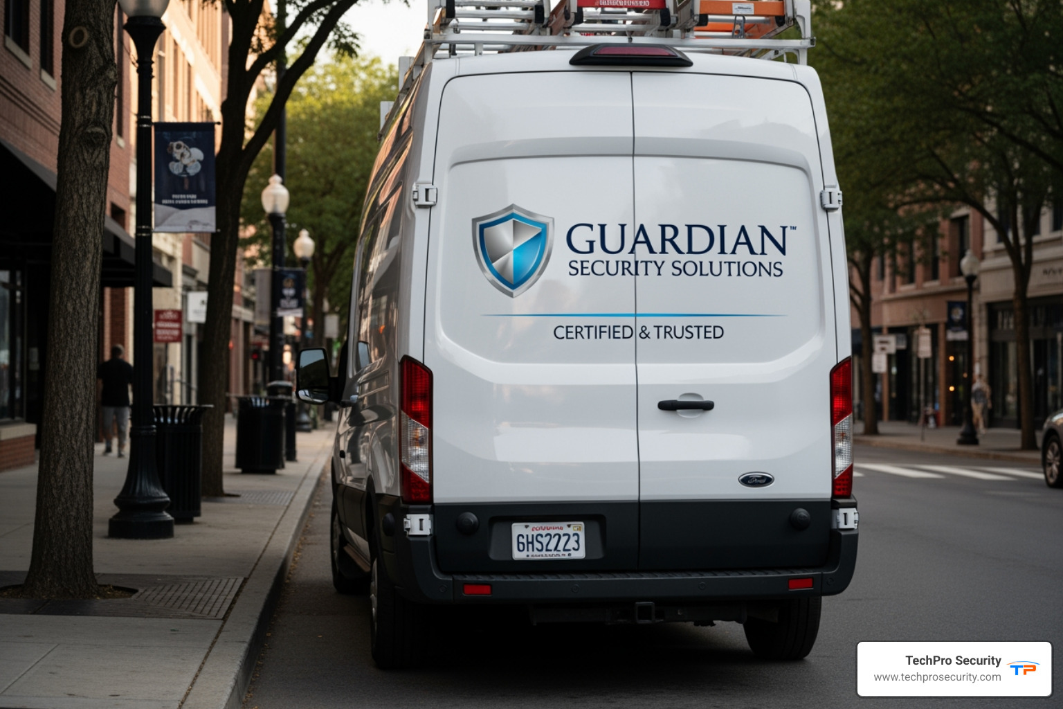 certified installer's van with company logo and license number visible - camera installers near me certified installer's van with company logo and license number visible - camera installers near me