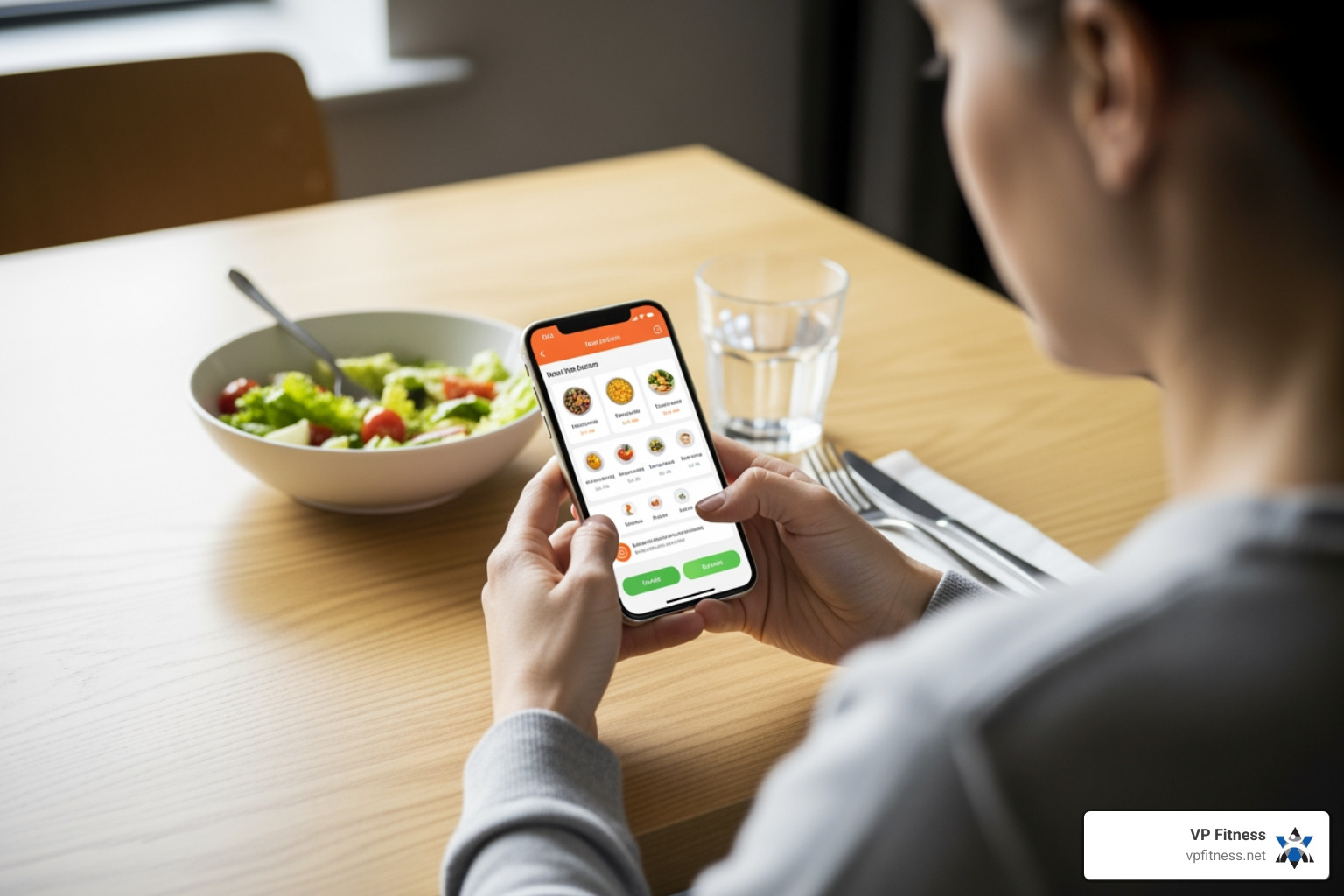 A person tracking their meals on a smartphone app. - Nutritionist Providence RI