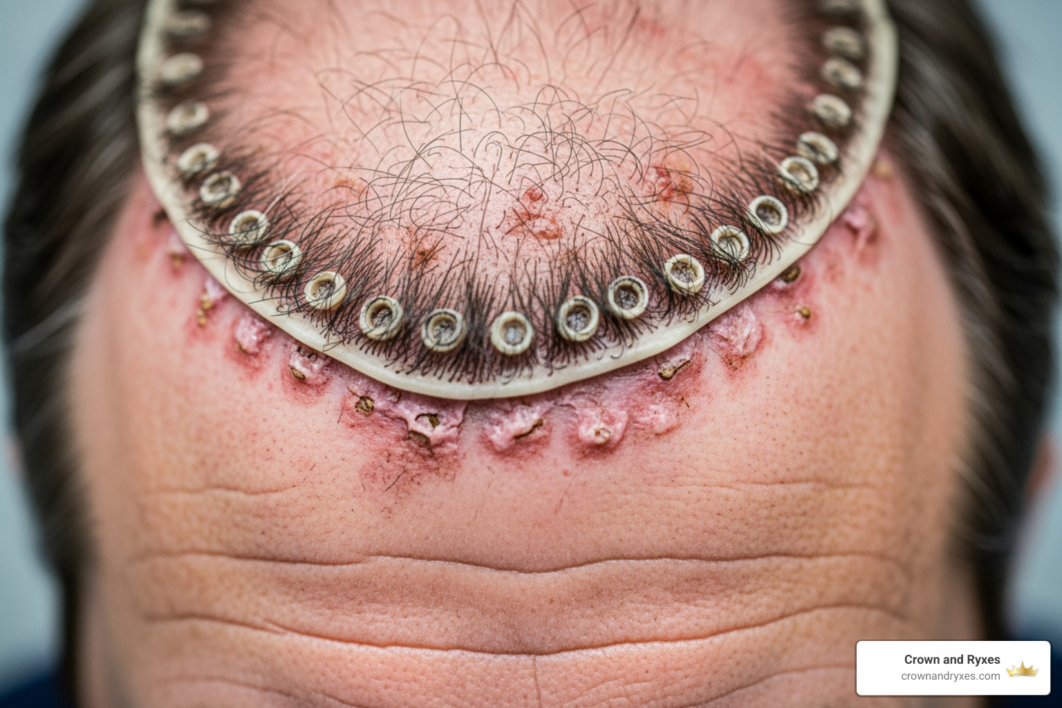 botched hair transplant showing an unnatural hairline - hair transplant mistakes