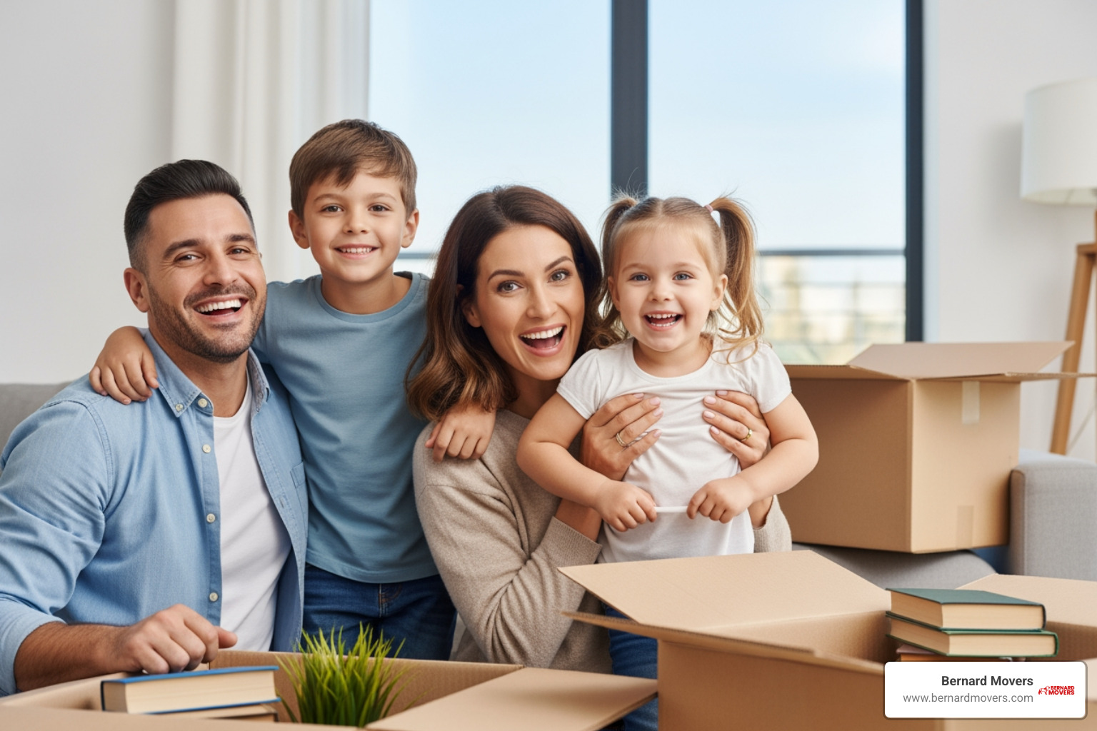 Family celebrating in their new Elmhurst home after a smooth move - Affordable movers Elmhurst Family celebrating in their new Elmhurst home after a smooth move - Affordable movers Elmhurst