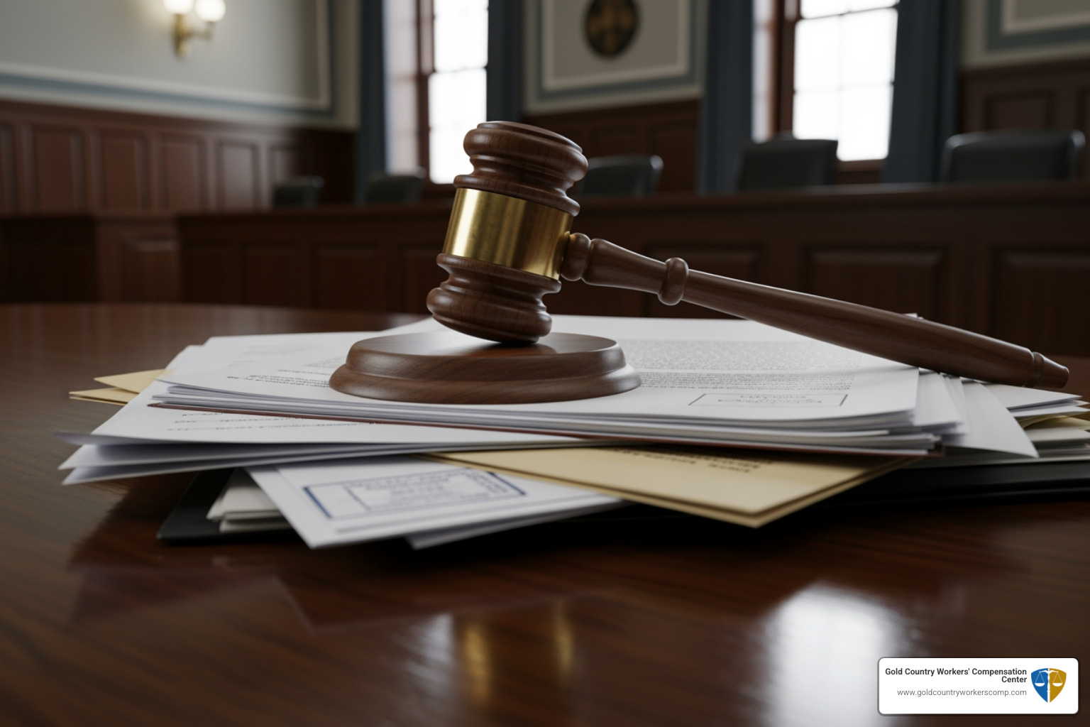 gavel and legal documents - California workers comp law