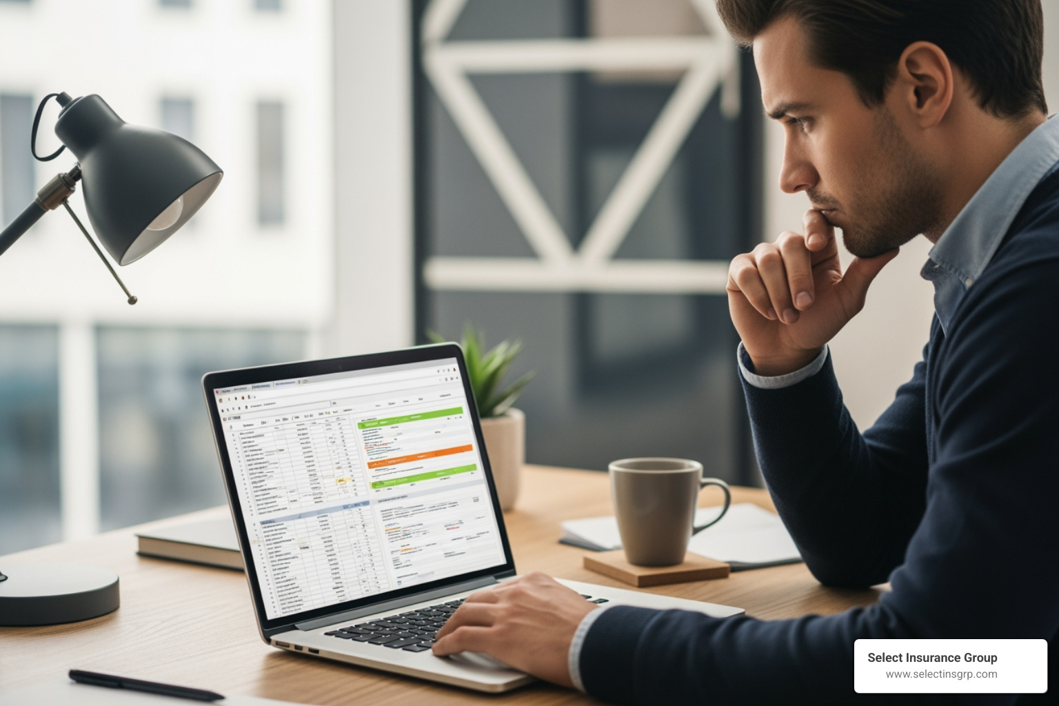 person at a desk comparing insurance quotes on a laptop - Car insurance Charlotte NC