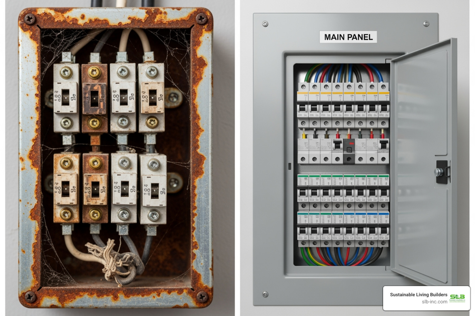 old electrical panel and modern breaker panel - upgrade house electrical panel old electrical panel and modern breaker panel - upgrade house electrical panel