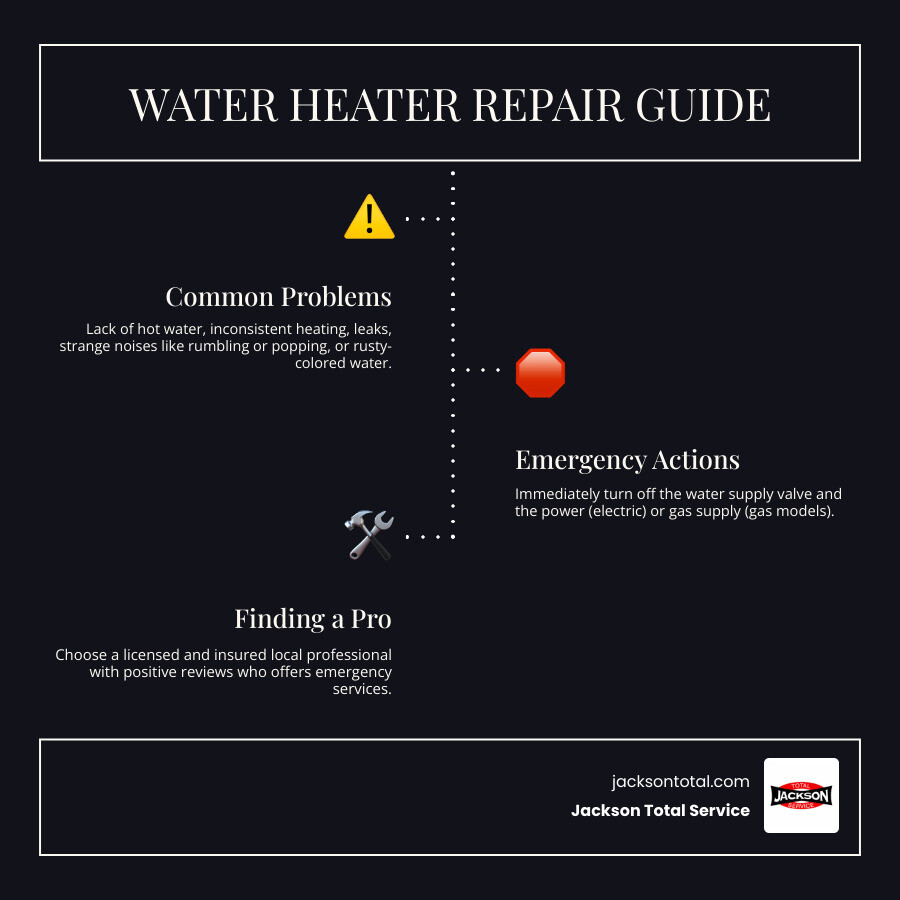 Infographic detailing common water heater problems, initial troubleshooting steps, and benefits of professional repair - water heater repair north naples fl infographic infographic-line-3-steps-dark Infographic detailing common water heater problems, initial troubleshooting steps, and benefits of professional repair - water heater repair north naples fl infographic infographic-line-3-steps-dark