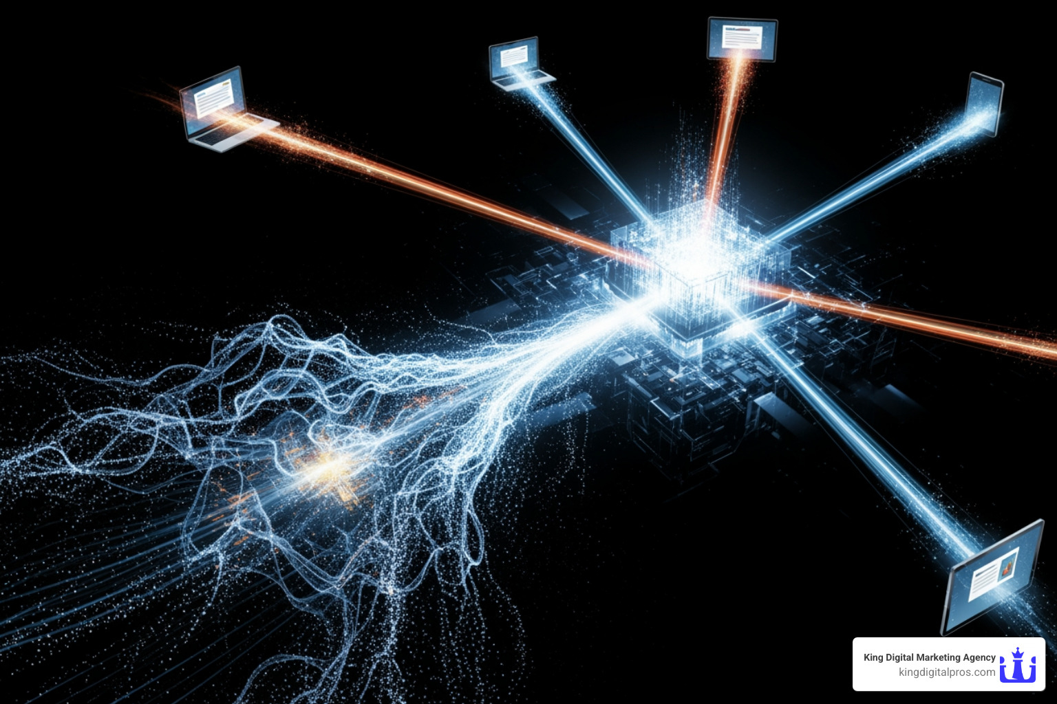 Flowchart showing the process from data collection to personalized ad delivery - key features of place-based advertising for multi-location businesses