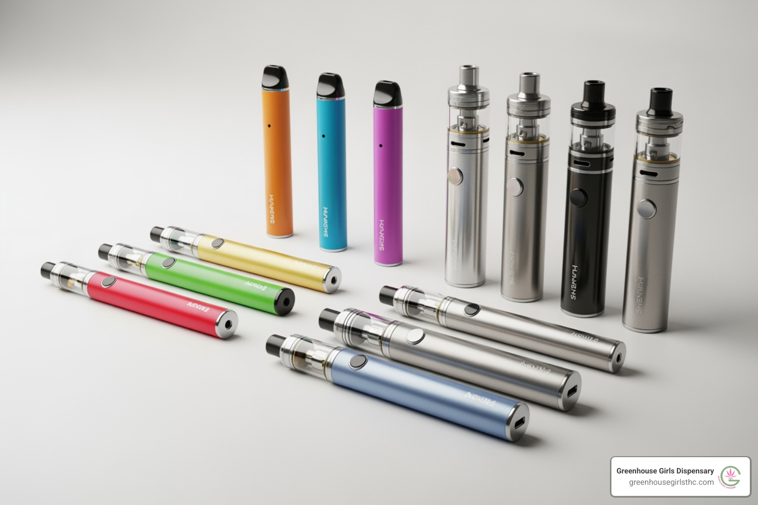 various types of hemp vape pens, including disposable and refillable cartridge systems - hemp vapes