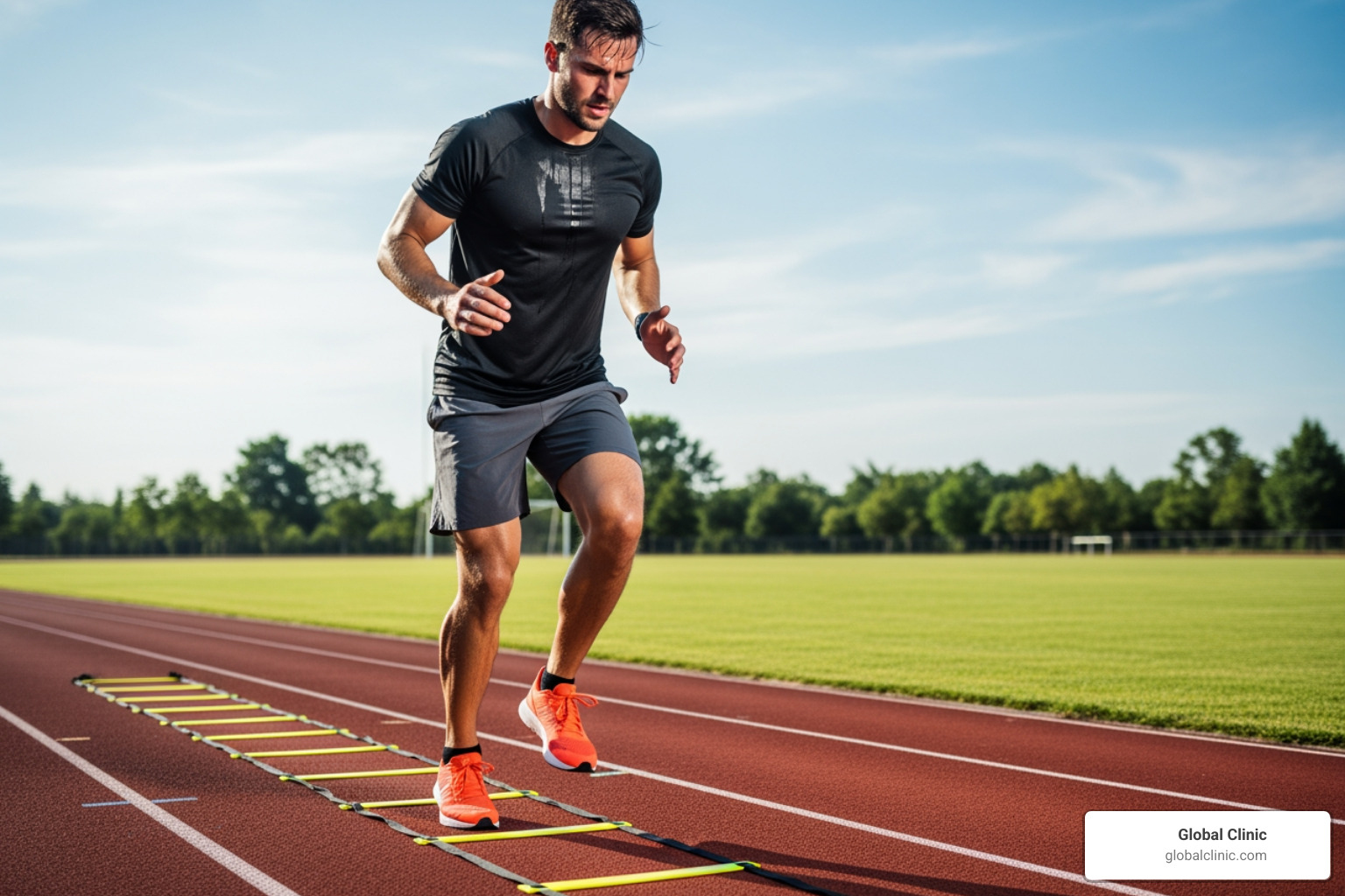 Athlete performing agility drills - Physical therapy foot