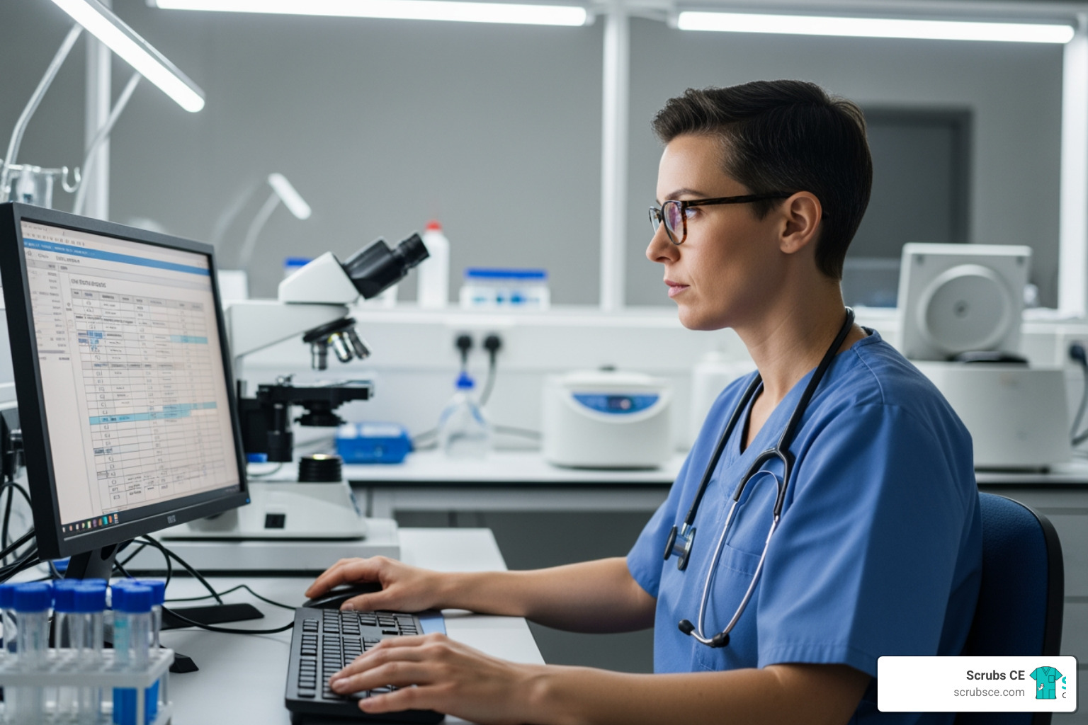 technologist documenting procedures on a computer - how to get certified in cardiac interventional radiography technologist documenting procedures on a computer - how to get certified in cardiac interventional radiography