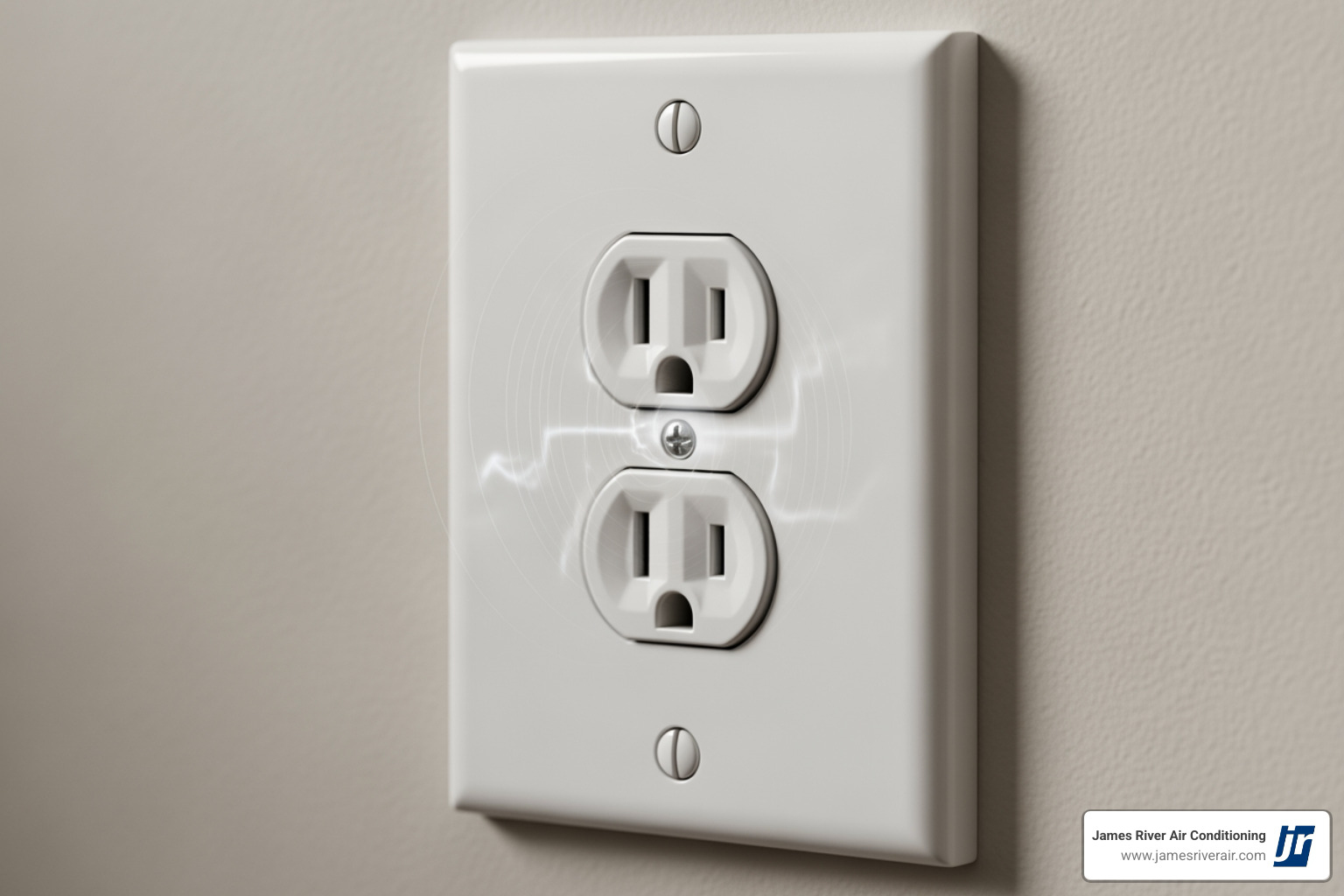 close-up on an electrical outlet with a slight buzzing graphic - electrical making noise in henrico, va close-up on an electrical outlet with a slight buzzing graphic - electrical making noise in henrico, va