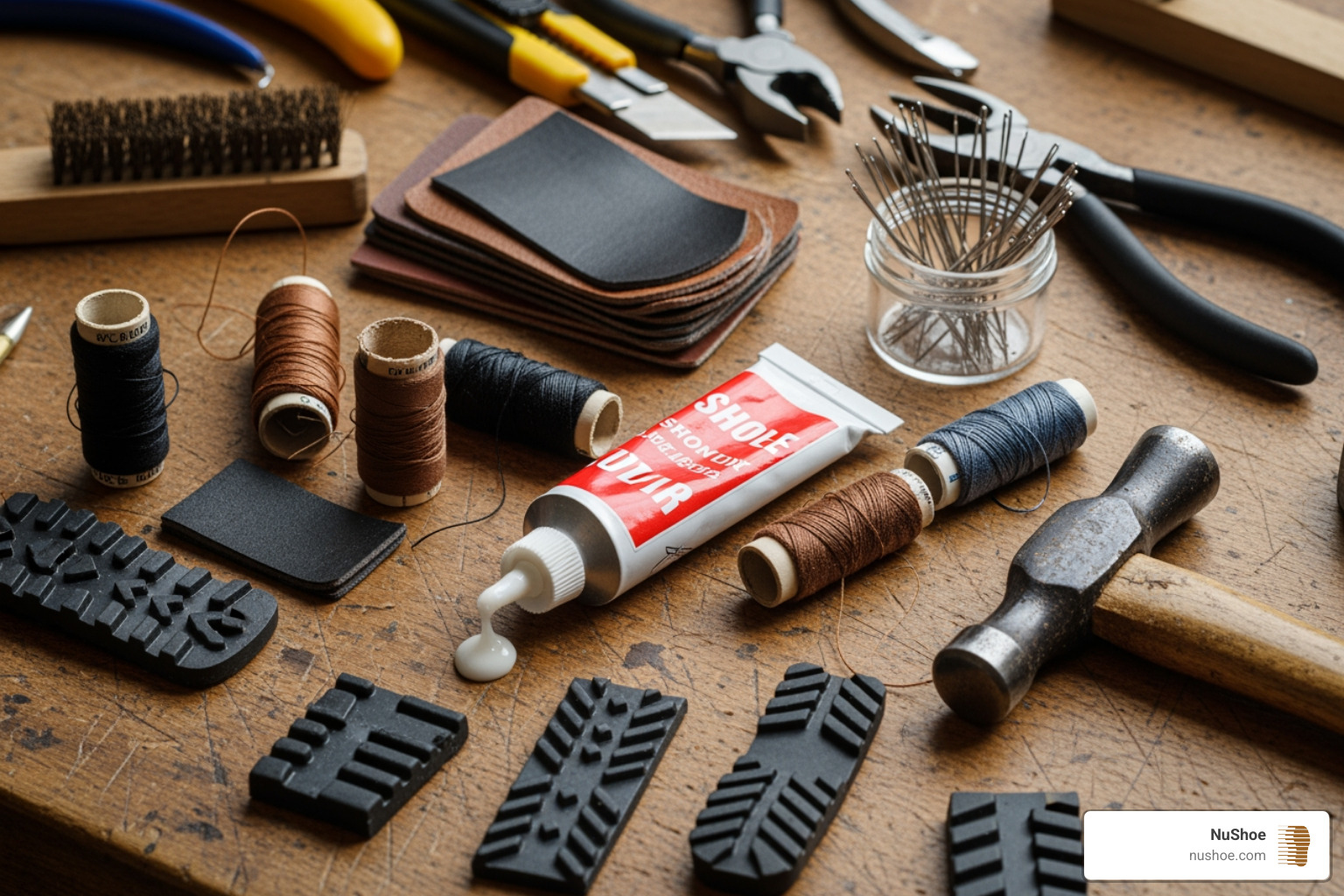 various shoe repair components - shoe repair kit