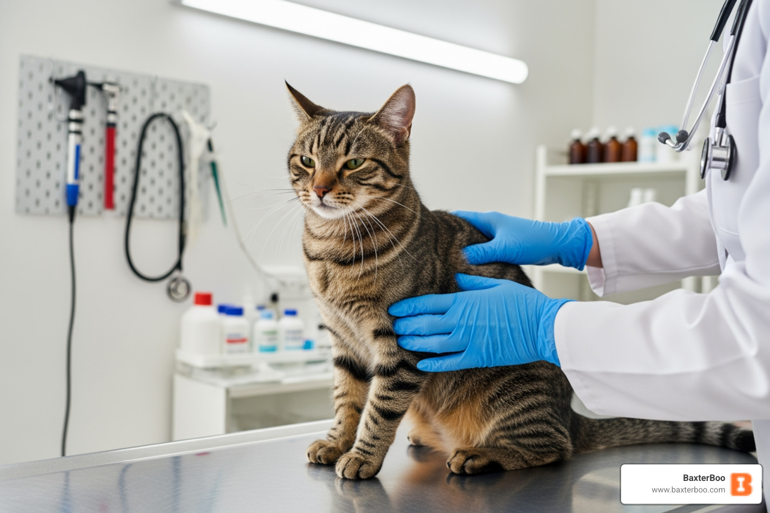 cat at vet check-up - Sensitive stomach cat