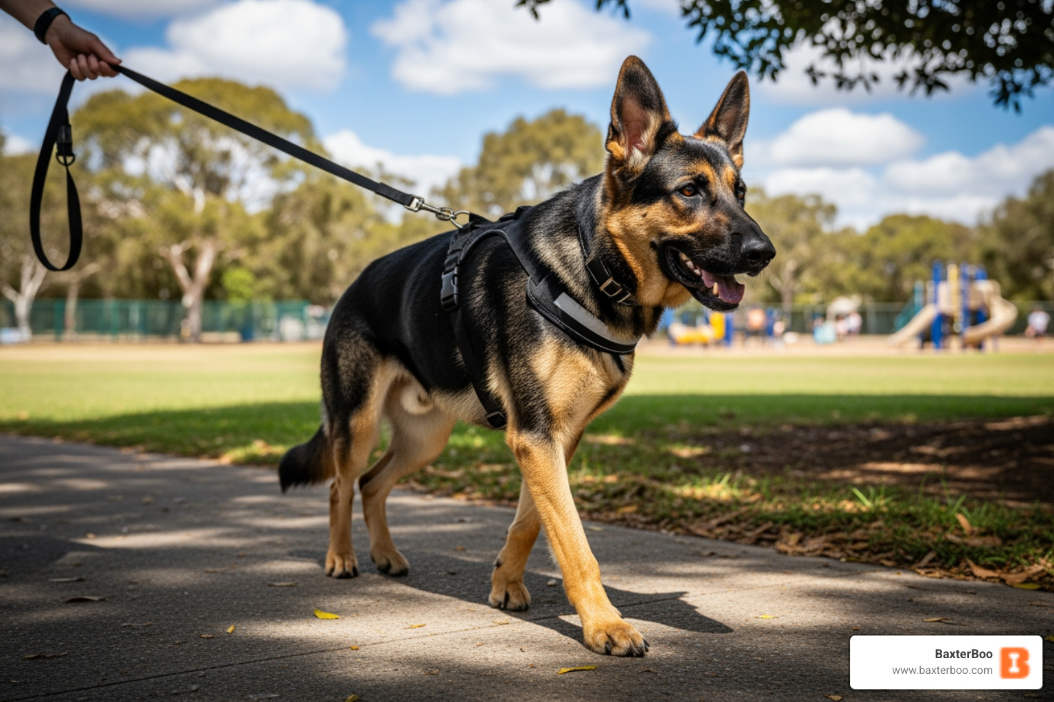 Strong dog breed wearing a control-focused no-pull harness - no pull dog harness Strong dog breed wearing a control-focused no-pull harness - no pull dog harness