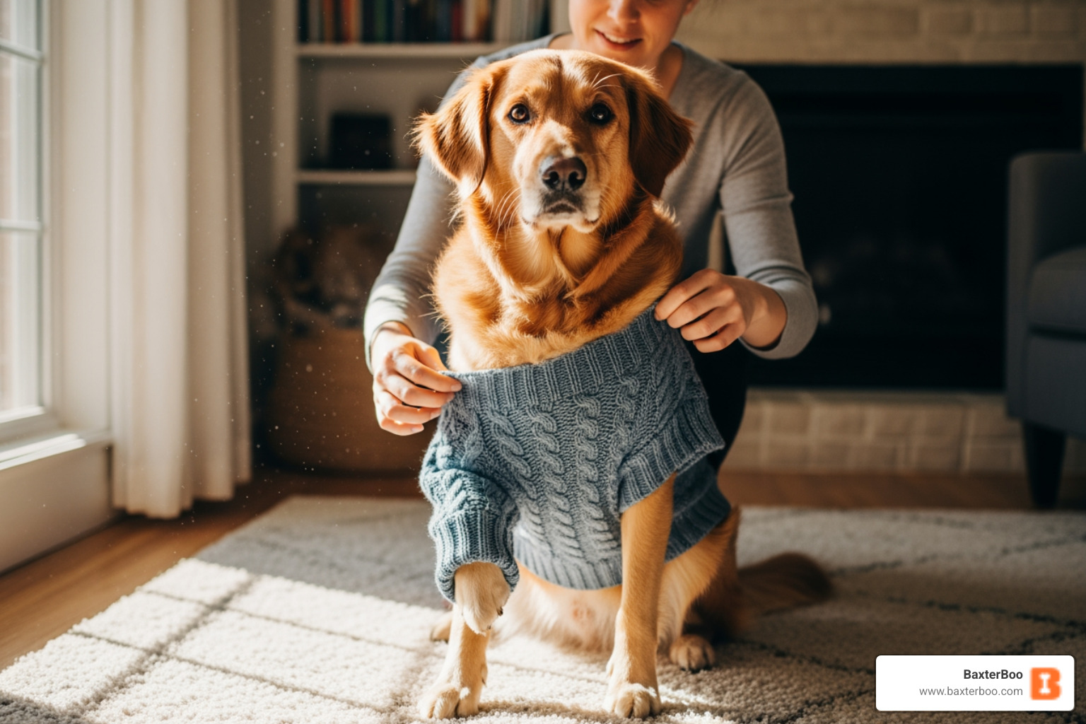 dog calmly having sweater put on - dog sweaters dog calmly having sweater put on - dog sweaters
