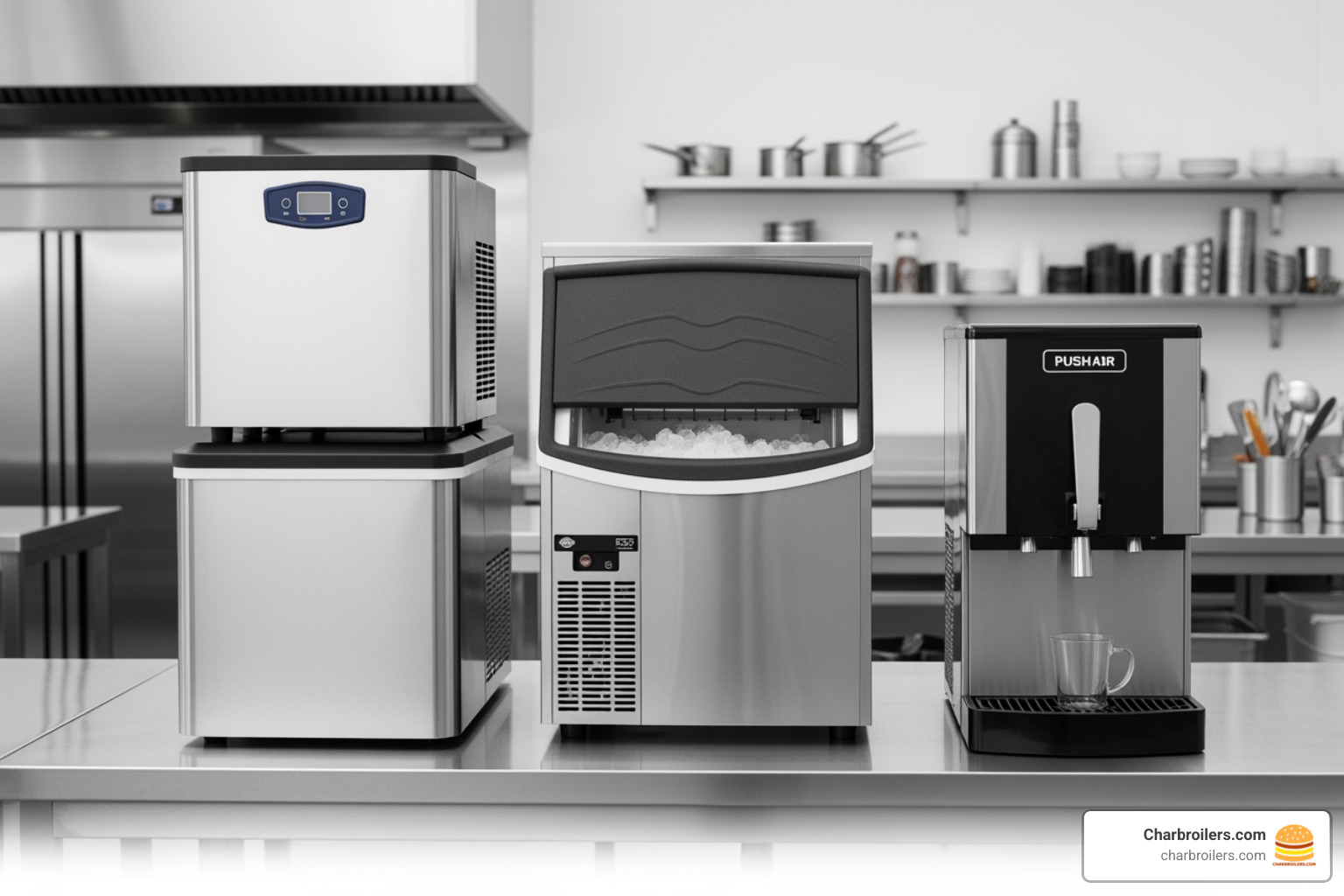 three types of commercial ice makers - commercial clear ice cube maker