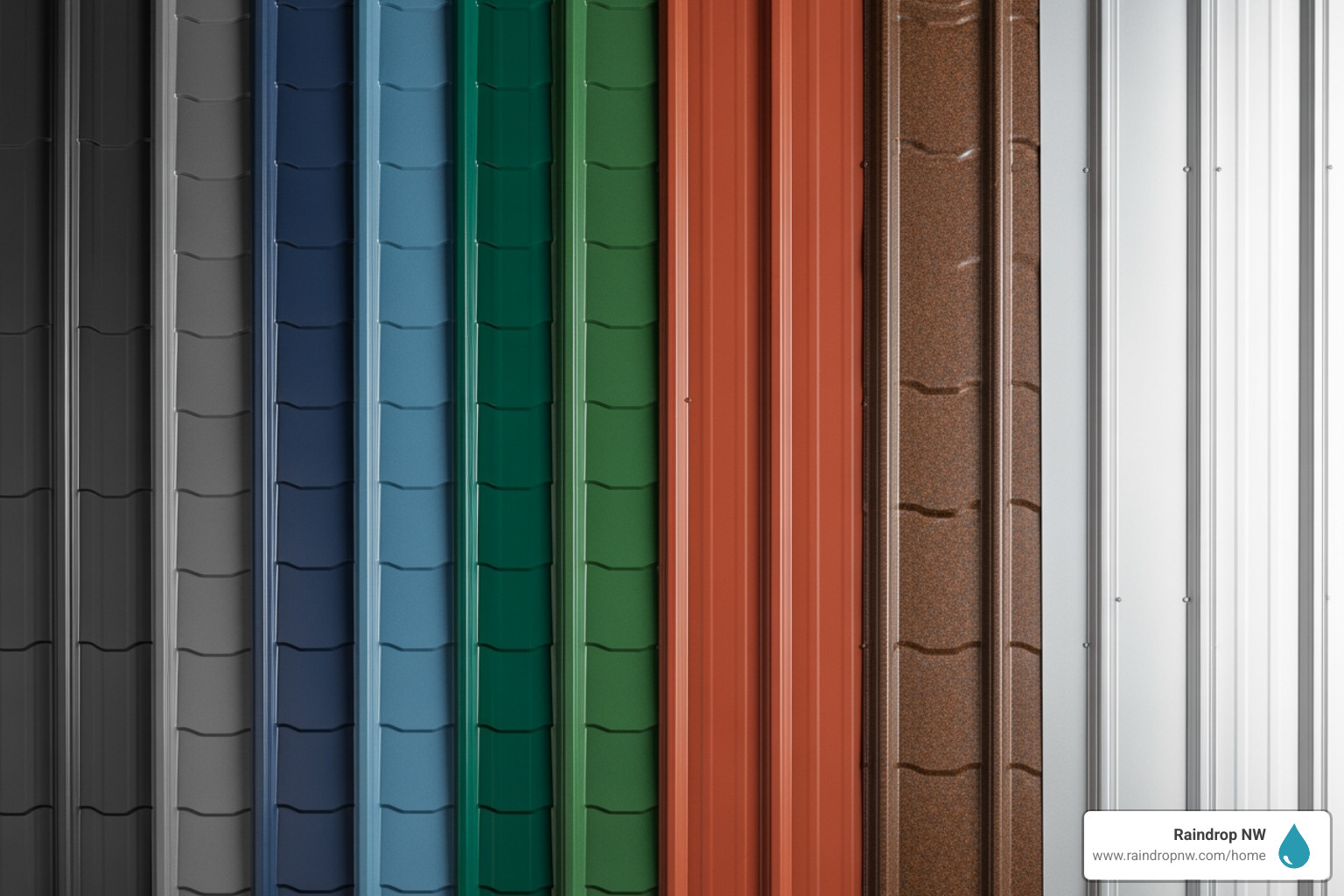 Image showcasing different colors and finishes of metal roofing panels - metal roofing contractor in savannah oaks or Image showcasing different colors and finishes of metal roofing panels - metal roofing contractor in savannah oaks or