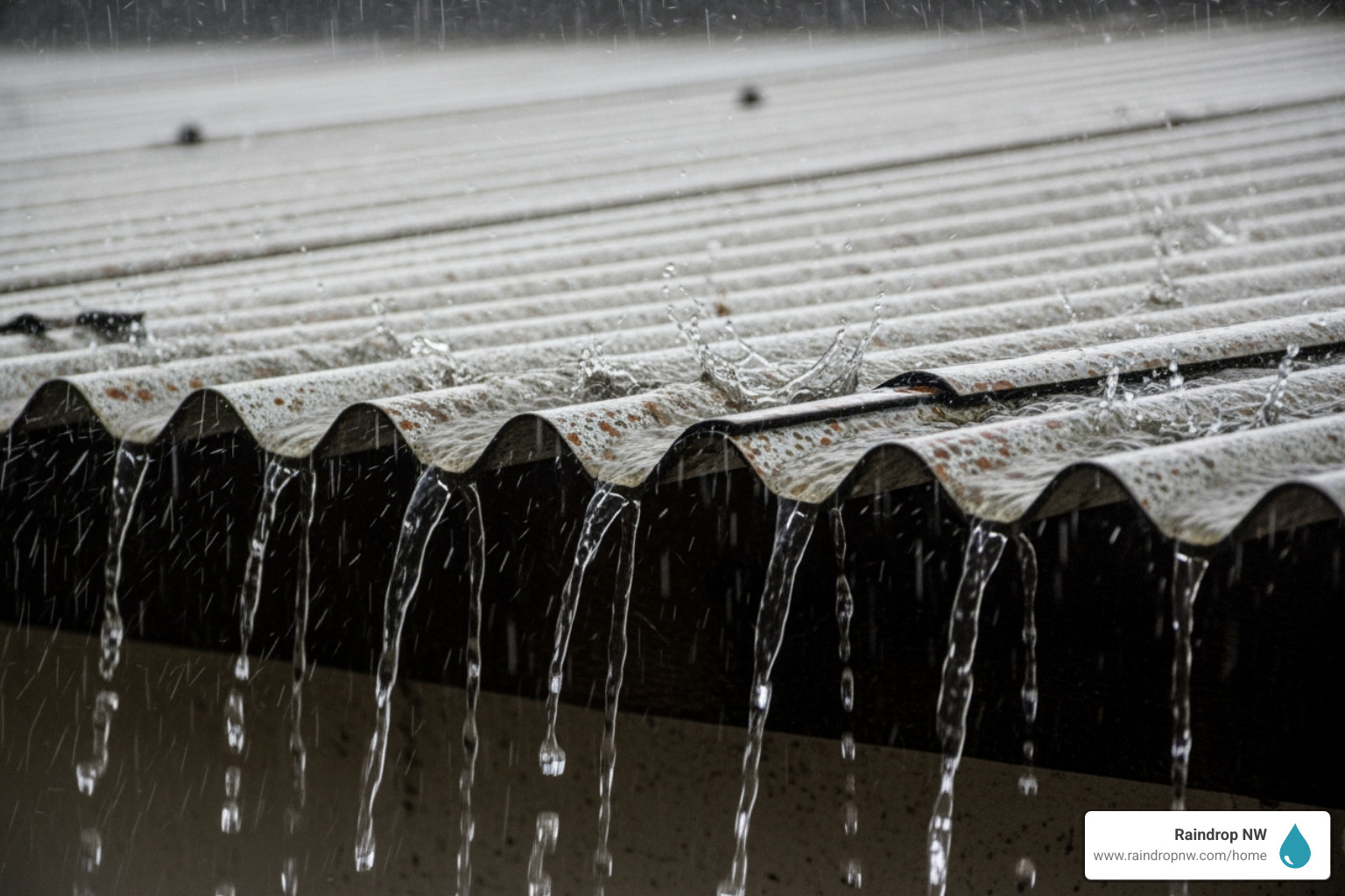 Image of rain on a metal roof, showing effective water shedding - metal roofing contractor in savannah oaks or Image of rain on a metal roof, showing effective water shedding - metal roofing contractor in savannah oaks or