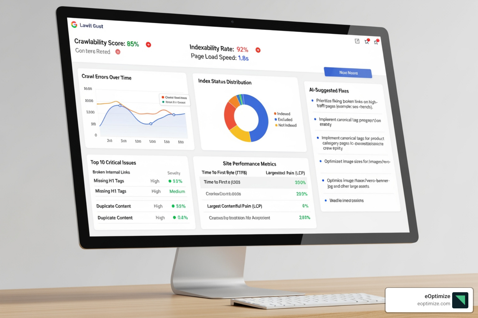 Technical SEO audit dashboard with AI-suggested fixes - How AI impacts SEO