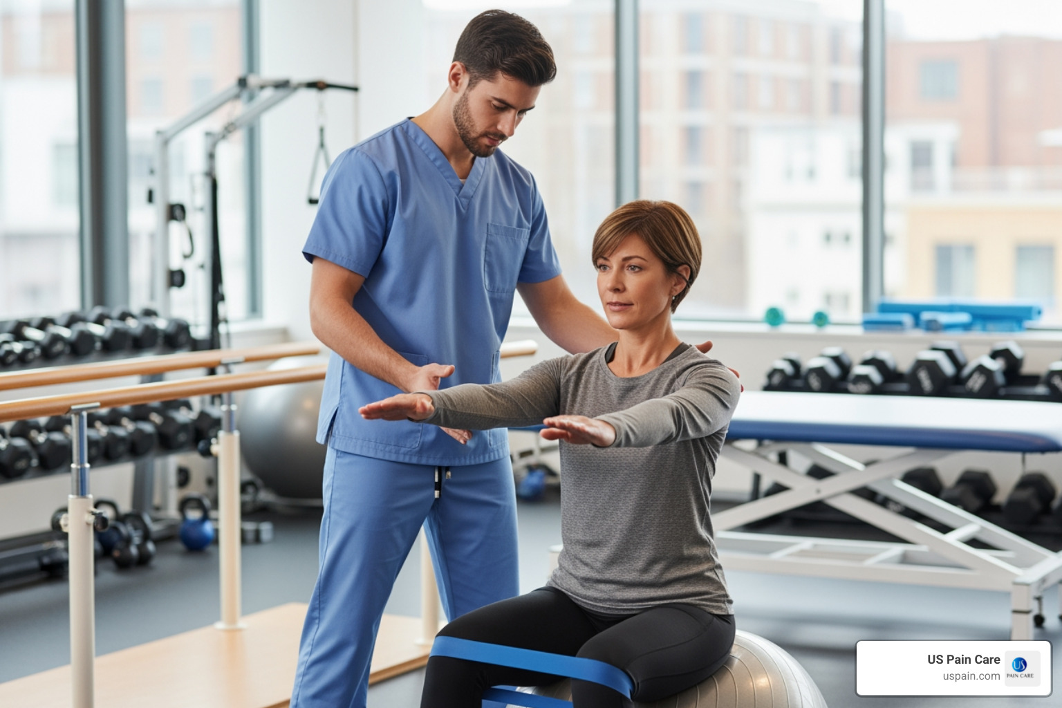 a patient working with a physical therapist to improve mobility and reduce pain - an overview of treatment approaches for chronic pain management