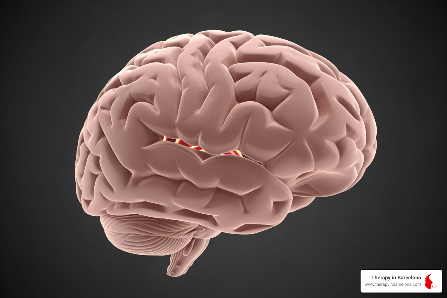 brain highlighting amygdala and prefrontal cortex - EMDR for depression