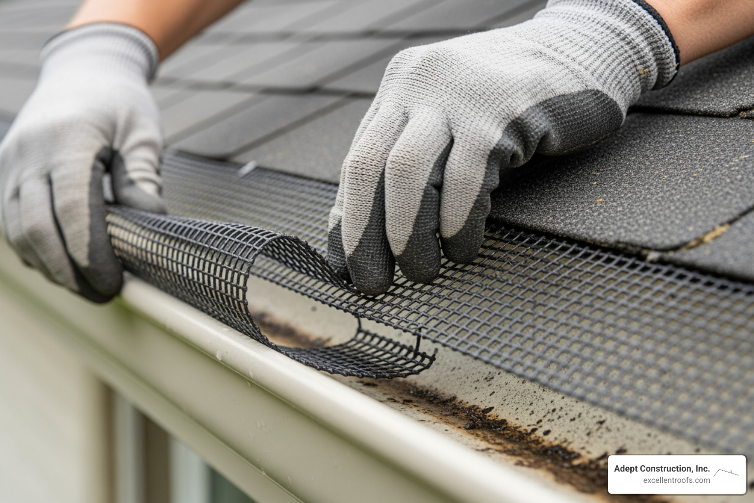 Micro-mesh gutter guard installation - Aluminum gutter installation Micro-mesh gutter guard installation - Aluminum gutter installation